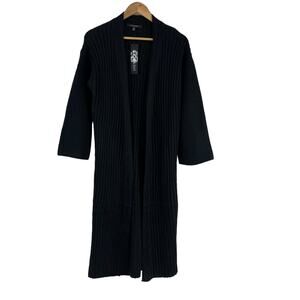 Toccin NY NWT Ribbed Open-front Bracelet-sleeve Whitney Topper Black Size XS/S